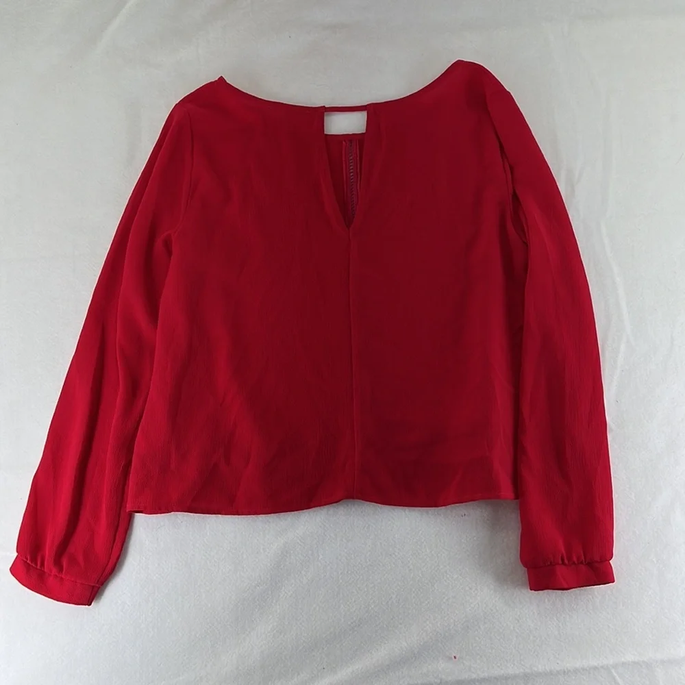 Lush Long Sleeve Shirt Blouse Red Womens Size M